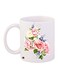 Flower Printed Coffee Mug White/Pink/Yellow 11ounce