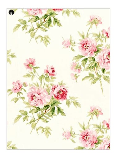 Printed Decorative Plate White/Pink/Green 15 x 20cm