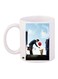 Pooh Cartoon Printed Coffee Mug White/Black/Blue 11ounce