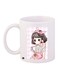 Anime Girl Printed Ceramic Coffee Mug White/Brown/Pink