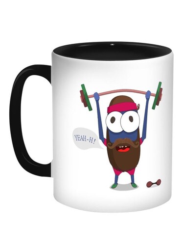 Sports Printed Coffee Mug Black/White/Brown