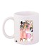 Girls Printed Ceramic Coffee Mug White/Pink/Black