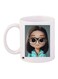 Girl Printed Coffee Mug White/Blue/Brown 11ounce