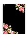 Rose Flower Themed Metallic Plate Black/Pink/Green 20x15cm