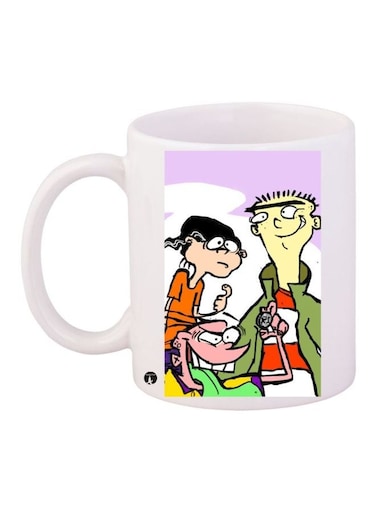 Ed Edd N Eddy Printed Coffee Mug White/Green/Black 11ounce