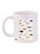 Dinosaur Printed Coffee Mug White/Blue/Yellow 11ounce