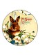 Rabbit Printed Fridge Magnet Round Multicolour