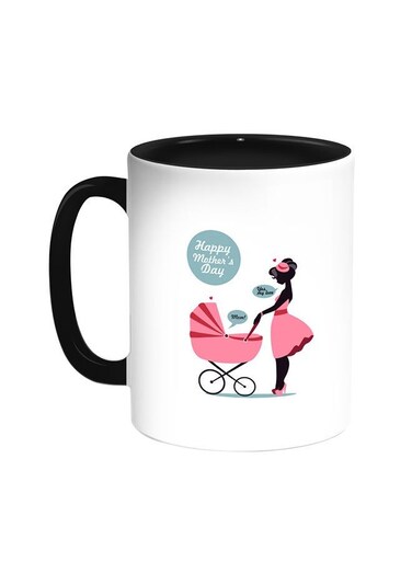 Happy Mother's Day Printed Coffee Mug Black/White 11ounce