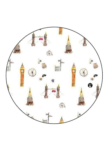 London Printed Fridge Magnet Round Multicolour