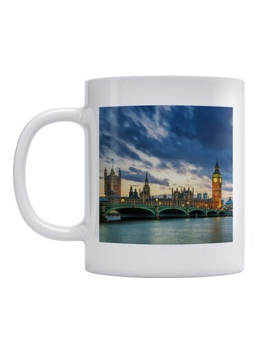 London Printed Mug White/Blue/Beige