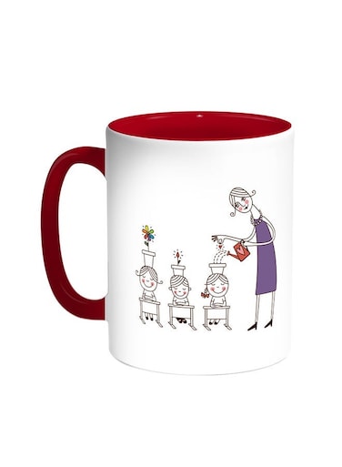 Plant The Seeds Of Love In Children Printed Coffee Mug Red/White 11ounce