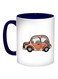 Car Printed Coffee Mug Pink/Black/White