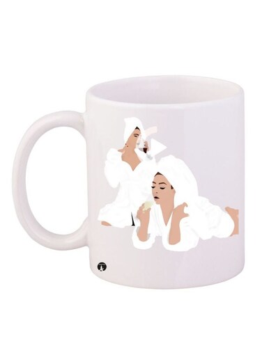 Girls Printed Coffee Mug White/Beige 11ounce