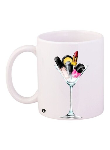 Makeup Printed Coffee Mug White/Yellow/Black
