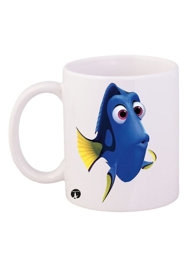 Dory Printed Mug White/Blue/Yellow 12ounce