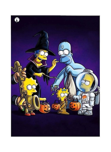 Cartoon Printed Metallic Plate Multicolour 20x15cm