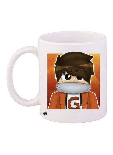 Printed Coffee Mug White/Orange/Brown
