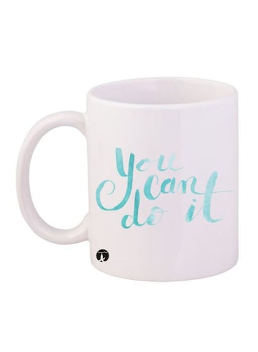 Printed Mug White/Blue 12ounce