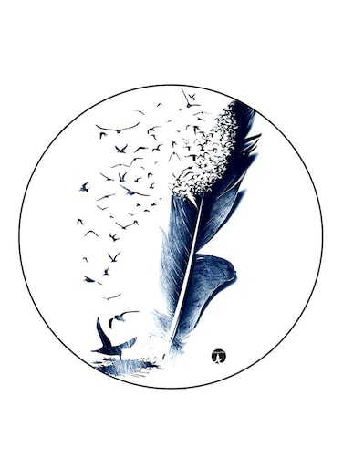 Feather Printed Fridge Magnet Round Multicolour
