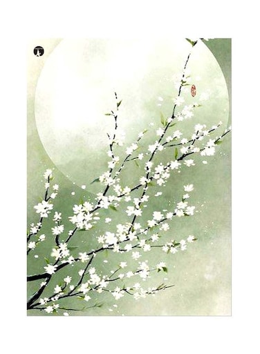Moon Themed Metallic Plate White/Grey/Green