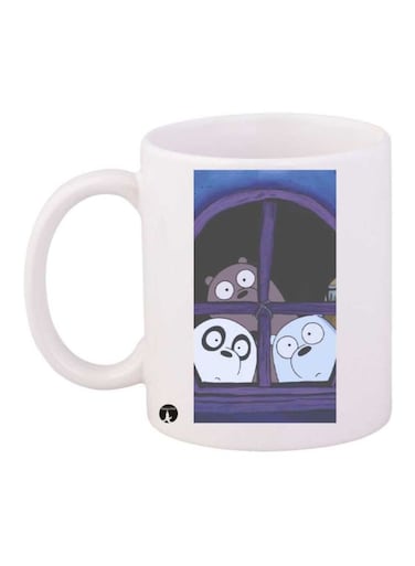 We Bare Bears Printed Mug White/Blue/Black Standard Size