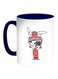 Cartoon Drawings - Rabbits Printed Coffee Mug White/Blue 11ounce