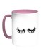 Eyelashes Printed Coffee Mug White/Pink 11ounce