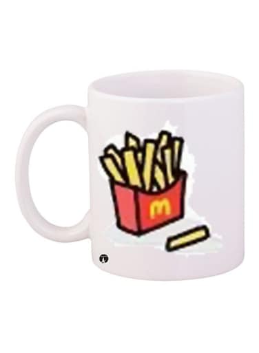 French Fries Printed Coffee Mug White/Red/Yellow 11ounce