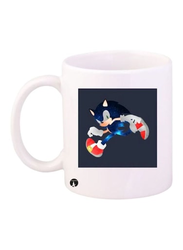 Sonic Hedgehog Printed Coffee Mug White/Blue/Red