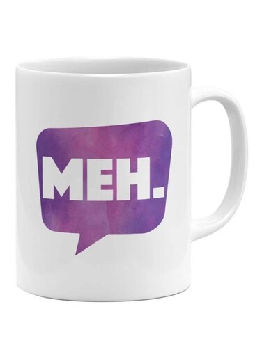 Meh Printed Mug White/Purple/Pink