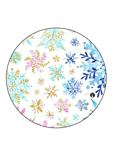 Snow Flakes Printed Fridge Magnet Multicolour