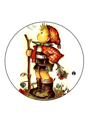 Boy Printed Fridge Magnet Round Multicolour