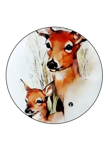 Deers Printed Fridge Magnet Round Multicolour