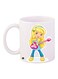 Cartoon Printed Coffee Mug White/Yellow/Blue 11ounce