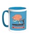 Brain Treadmill Workout Printed Coffee Mug Blue/White/Grey 11ounce