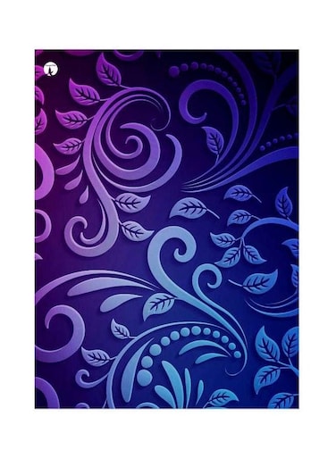 Leaves Themed Metallic Plate Blue/Purple 20x15cm