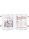American Singer Coffee Mug - Double Side Printed T. Swizzle Coffee Mug - 11 Ounce Pink Rim and Interior- Gifts for Singer Fans - Novelty Coffee Mug