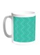 Corrugated Lines Printed Coffee Mug White/Green 11ounce