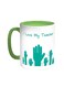 I Love My Teacher Printed Coffee Mug Green/White 11ounce