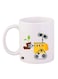 Printed Mug White/Yellow/Brown 12ounce