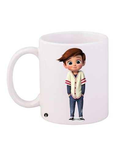 Boy Printed Coffee Mug White/Blue/Brown