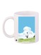 Nature Printed Coffee Mug White/Blue/Green 11ounce
