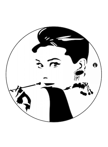 Audrey Hepburn Printed Fridge Magnet Black/White