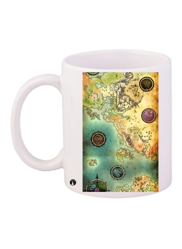 Printed Coffee Mug White/Yellow/Green