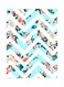 Flower Patterned Metallic Plate White/Blue/Pink 20x15cm