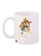 Bird House Printed Coffee Mug White/Brown/Yellow 11ounce