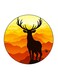 Animal Art Printed Fridge Magnet Black/Orange/Yellow 5.5 x 5.5cm