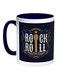 Rock And Roll Printed Coffee Mug Blue/White/Brown 11ounce