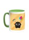 Cartoon Drawing - The Joy Of Eid Printed Coffee Mug Green/White 11ounce