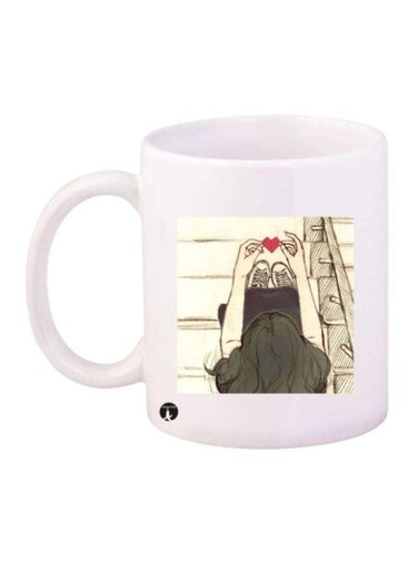 Printed Coffee Mug White/Black/Beige